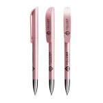 Caneta de plástico recarregável com tinta preta Super Clip Glacé BIC® cor cor-de-rosa
