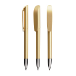 Caneta de plástico recarregável com tinta preta Super Clip Glacé BIC® cor dourado