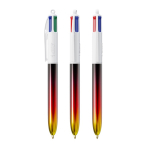 Caneta de plástico com acabamento metálico e tinta 4 cores Flags BIC® cor vermelho