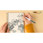 Caneta de plástico com mecanismo de clique e tinta azul Clic Stic BIC®