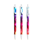 Caneta de plástico com mecanismo de clique e tinta preta Clic Stic BIC® cor branco