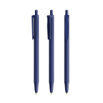 Caneta de plástico com corpo de borracha Softfeel® e tinta azul BIC® cor azul-marinho