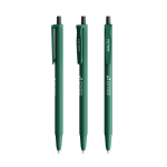 Caneta de plástico com corpo de borracha Softfeel® e tinta azul BIC® cor verde-escuro