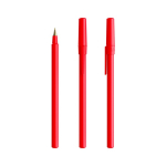 Caneta de plástico de escrita suave com tinta azul Round Stic BIC® cor vermelho