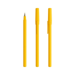 Caneta de plástico de escrita suave com tinta azul Round Stic BIC® cor amarelo pastel