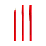 Caneta de plástico de escrita suave com tinta azul Round Stic BIC® cor vermelho transparente