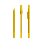 Caneta de plástico de escrita suave com tinta azul Round Stic BIC® cor amarelo pastel