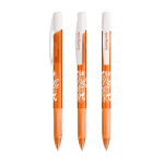 Esferográfica de plástico com botão retrátil e tinta azul BIC® cor cor-de-laranja transparente