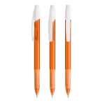 Lapiseira de plástico BIC® com clip resistente e mecanismo retrátil cor cor-de-laranja transparente