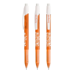 Lapiseira de plástico BIC® com clip resistente e mecanismo retrátil cor cor-de-laranja transparente