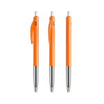 Caneta de plástico retrátil e ergonómica com tinta azul BIC® cor cor-de-laranja