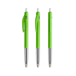 Caneta de plástico retrátil e ergonómica com tinta azul BIC® cor verde maçã