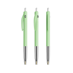 Caneta de plástico retrátil e ergonómica com tinta azul BIC® cor verde pastel