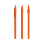 Caneta de plástico com tampa clássica e tinta preta Style BIC® cor cor-de-laranja