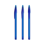 Esferográfica de plástico com tampa clássica e escrita azul Style BIC® cor azul transparente