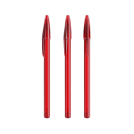 Esferográfica de plástico com tampa clássica e escrita azul Style BIC® cor vermelho transparente