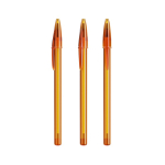 Esferográfica de plástico com tampa clássica e escrita azul Style BIC® cor cor-de-laranja transparente