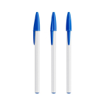 Esferográfica de plástico com tampa clássica e escrita azul Style BIC® cor branco/azul