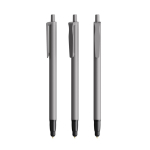 Caneta de plástico com função tátil e escrita preta Clic Stic BIC® cor prateado