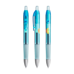 Caneta retrátil de plástico com tinta azul Intensity® Gel Clic BIC® cor azul-claro transparente