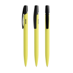 Caneta BIC® com corpo 100% biodegradável e tinta azul cor amarelo