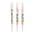 Caneta de plástico com clipe personalizável e tinta azul BIC® cor branco