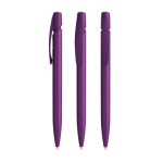 Caneta de plástico com clipe personalizável e tinta azul BIC® cor roxo