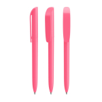 Caneta de plástico com clip largo e escrita azul BIC® cor cor-de-rosa