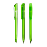 Caneta de plástico com clip largo e escrita azul BIC® cor verde transparente