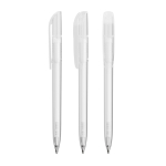 Caneta de plástico com clip largo e escrita azul BIC® cor branco transparente
