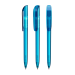 Caneta de plástico com clip largo e escrita azul BIC® cor azul-claro transparente