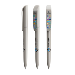 Caneta de plástico com clip grande e tinta preta BIC® cor cinzento
