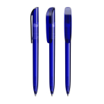 Caneta de plástico com clip grande e tinta preta BIC® cor azul transparente