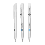 Caneta de plástico com clip grande e tinta preta BIC® cor branco transparente
