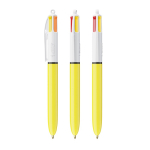 Caneta de plástico com corpo amarelo e tinta de 4 cores Sun BIC® cor amarelo