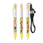 Caneta de plástico com lanyard para pendurar de 4 cores Sun BIC® cor amarelo