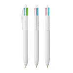 Esferográfica de plástico BIC® com tinta de 4 cores originais cor branco