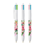 Esferográfica de plástico BIC® com tinta de 4 cores originais cor branco