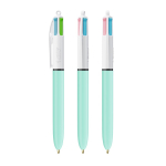Esferográfica de plástico BIC® com tinta de 4 cores originais cor água-marinha