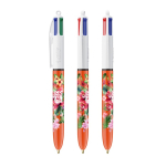Caneta de plástico com escrita fina de 0,8 mm e 4 cores de tinta BIC® cor cor-de-laranja