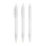 Caneta de plástico com corpo largo e escrita azul Wide Body BIC® cor branco transparente