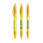 Caneta de plástico com corpo largo e escrita azul Wide Body BIC® cor amarelo transparente