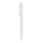 Caneta de plástico com mecanismo retrátil e escrita azul BIC® cor branco