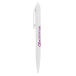Caneta de plástico com mecanismo retrátil e escrita azul BIC® cor branco