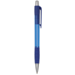 Caneta retrátil de plástico translúcido e tinta azul Striped Grip BIC® cor azul