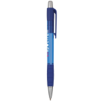 Caneta retrátil de plástico translúcido e tinta azul Striped Grip BIC® cor azul