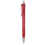 Caneta retrátil de plástico translúcido e tinta azul Striped Grip BIC® cor vermelho