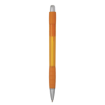 Caneta retrátil de plástico translúcido e tinta azul Striped Grip BIC® cor cor-de-laranja
