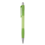 Caneta retrátil de plástico translúcido e tinta azul Striped Grip BIC® cor verde-lima
