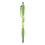 Caneta retrátil de plástico translúcido e tinta azul Striped Grip BIC® cor verde-lima